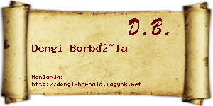 Dengi Borbála névjegykártya