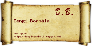 Dengi Borbála névjegykártya